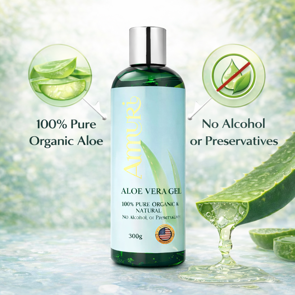 Ammuri Organic Aloe Vera Gel 300g Bottle – Face, Body & Hair Hydration