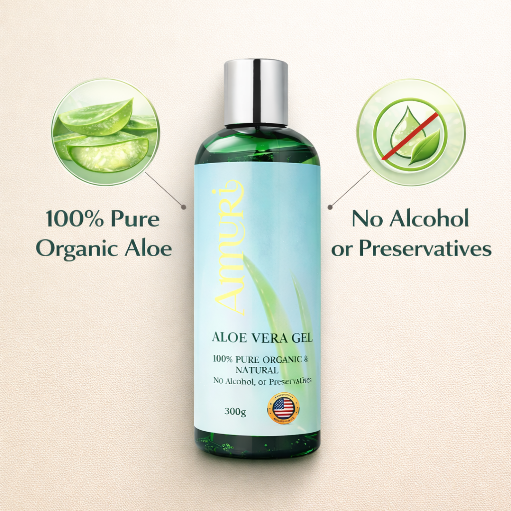 Ammuri Organic Aloe Vera Gel 300g Bottle – Face, Body & Hair Hydration
