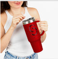 Less Hustle More Coffee, Take a Sip Insulated Travel Mug 40oz | Tumbler