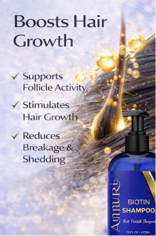 Ammuri Biotin & Caffeine Shampoo | Supports Thicker, Fuller-Looking Hair | 473ml