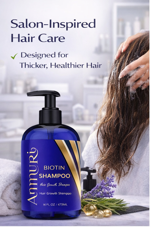 Ammuri Biotin & Caffeine Shampoo | Supports Thicker, Fuller-Looking Hair | 473ml