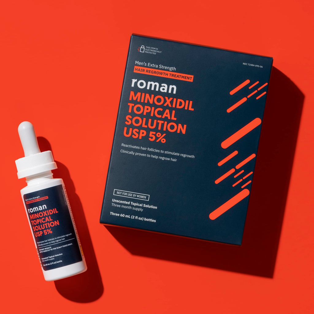 Ro Roman Men's Topical Solution 5% Minoxidil – Unscented, 3-Month Supply