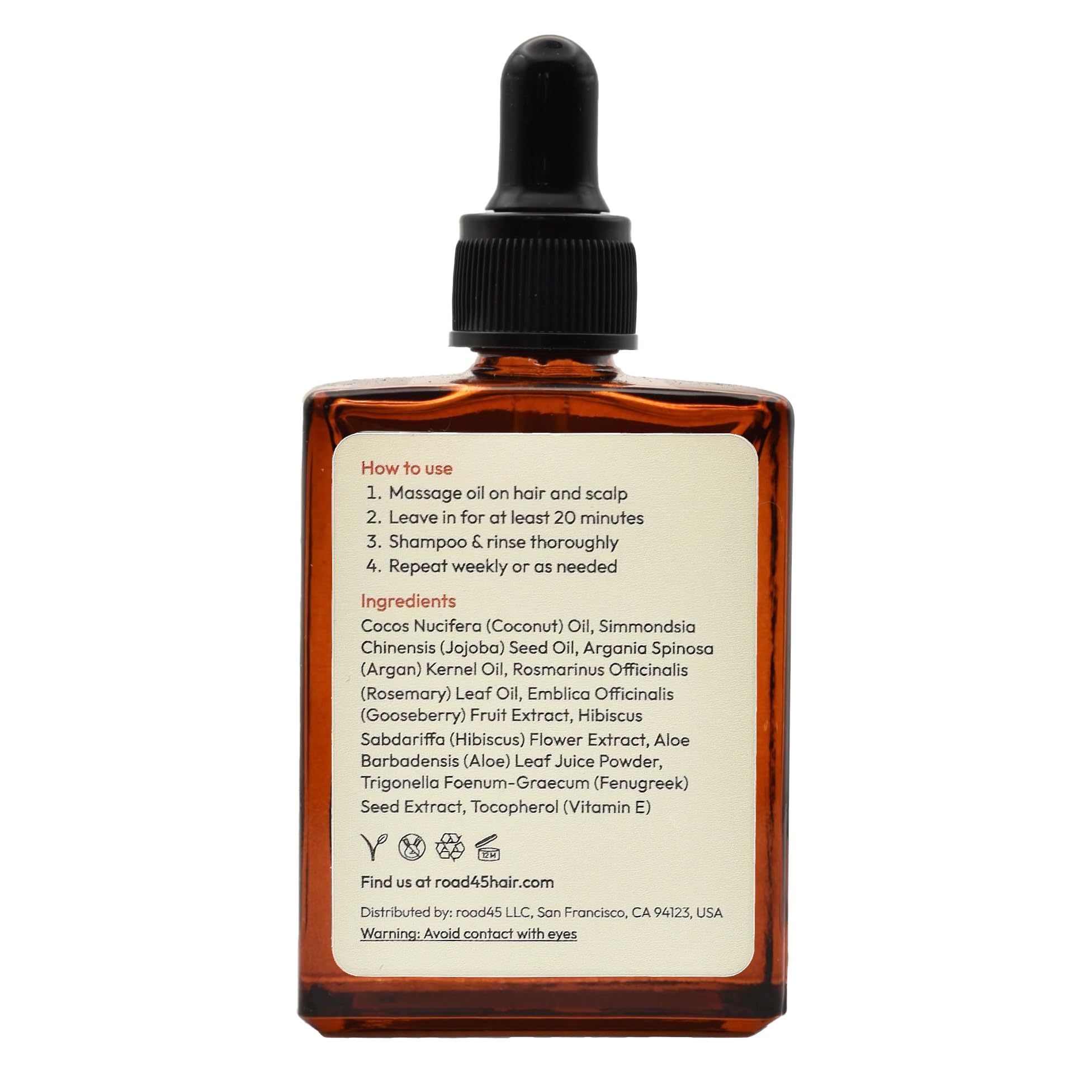road45 Heritage Hair Oil – Nourishing Prewash for Dry, Damaged & Frizzy Hair | 100% Organic Ayurvedic Rosemary