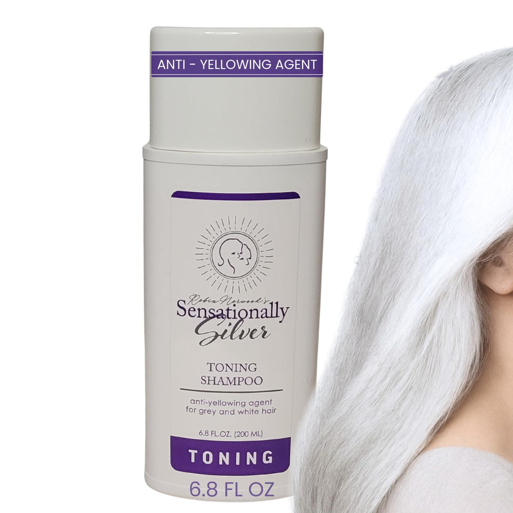 Robin Norwood's Sensationally Silver Toning Shampoo – Purple Shampoo for Gray & White Hair – Restores Shine & Neutralizes Yellowing – 6.8 oz
