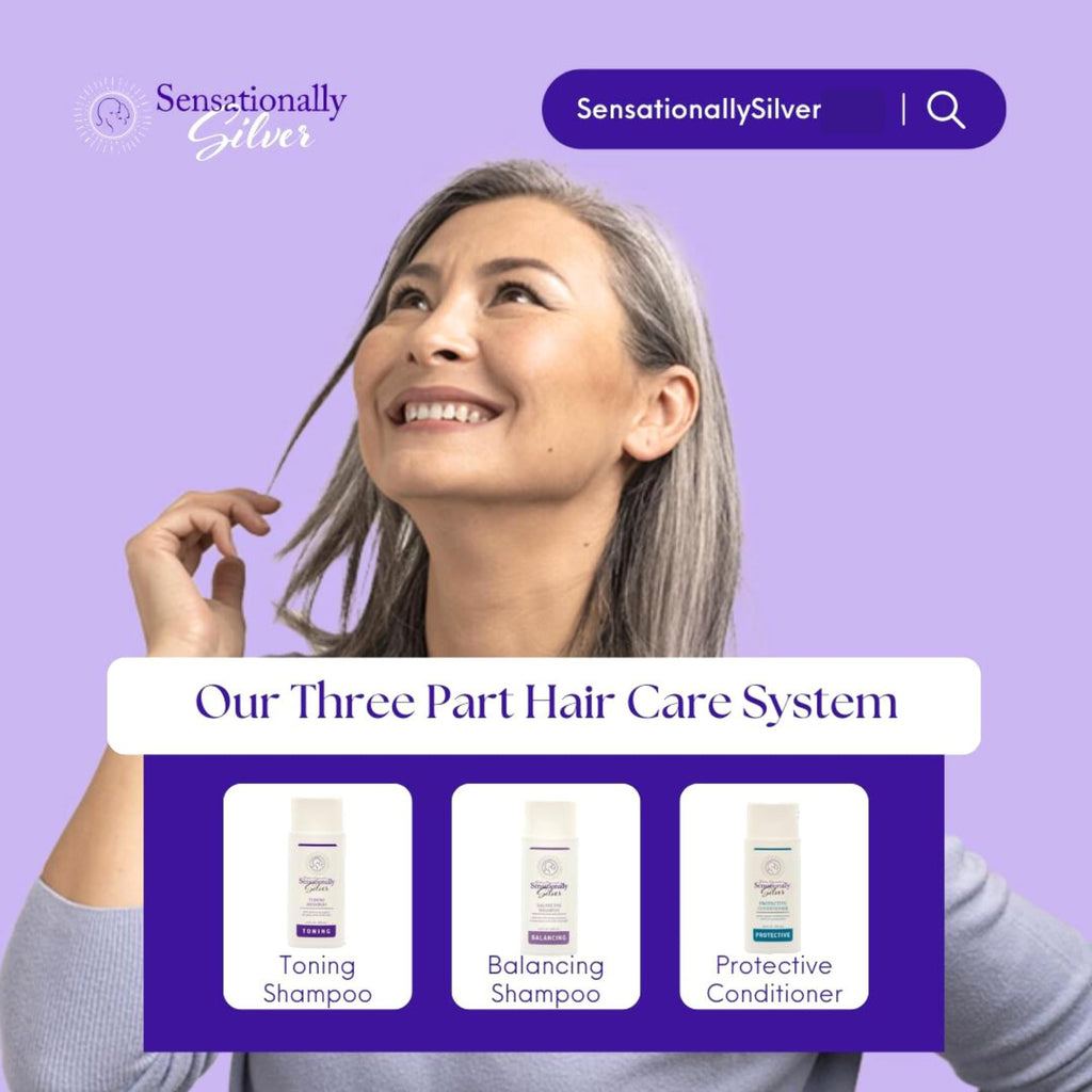 Robin Norwood's Sensationally Silver Toning Shampoo – Purple Shampoo for Gray & White Hair – Restores Shine & Neutralizes Yellowing – 6.8 oz