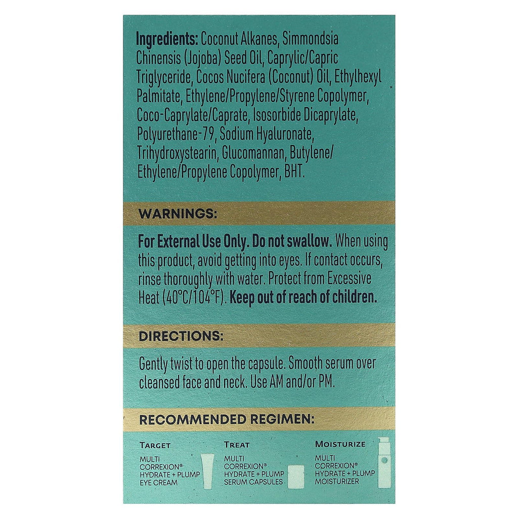 RoC Multi CorreXion Hydrate + Plump Night Serum Capsules – Fragrance-Free, Biodegradable, 30 Caps