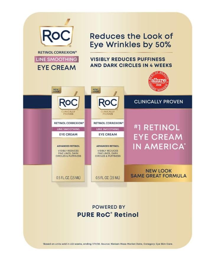RoC Retinol Correxion Line Smoothing Eye Cream, 0.5 fl oz, 2-Pack | RoC