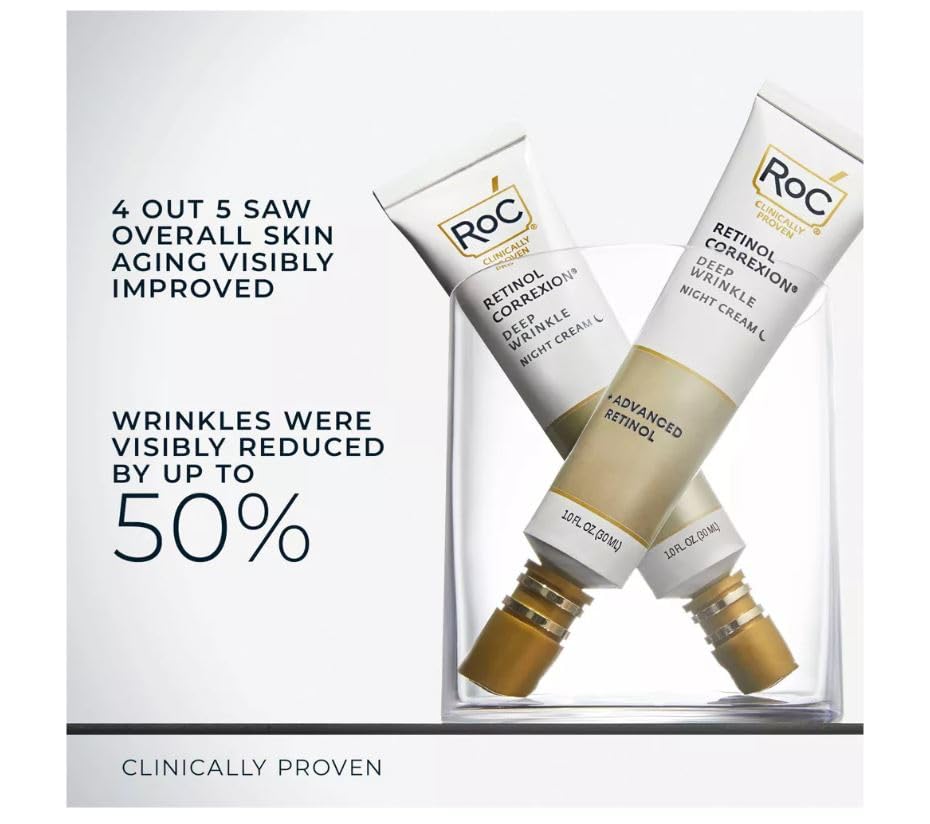 RoC Retinol Correxion Deep Wrinkle Night Cream 1 oz – Overnight Renewal & Hydration