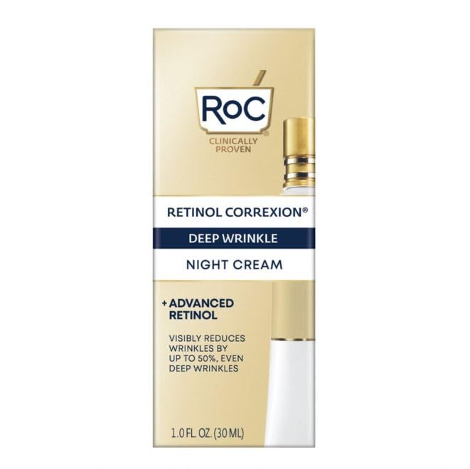 RoC Retinol Correxion Deep Wrinkle Night Cream 1 oz – Overnight Renewal & Hydration