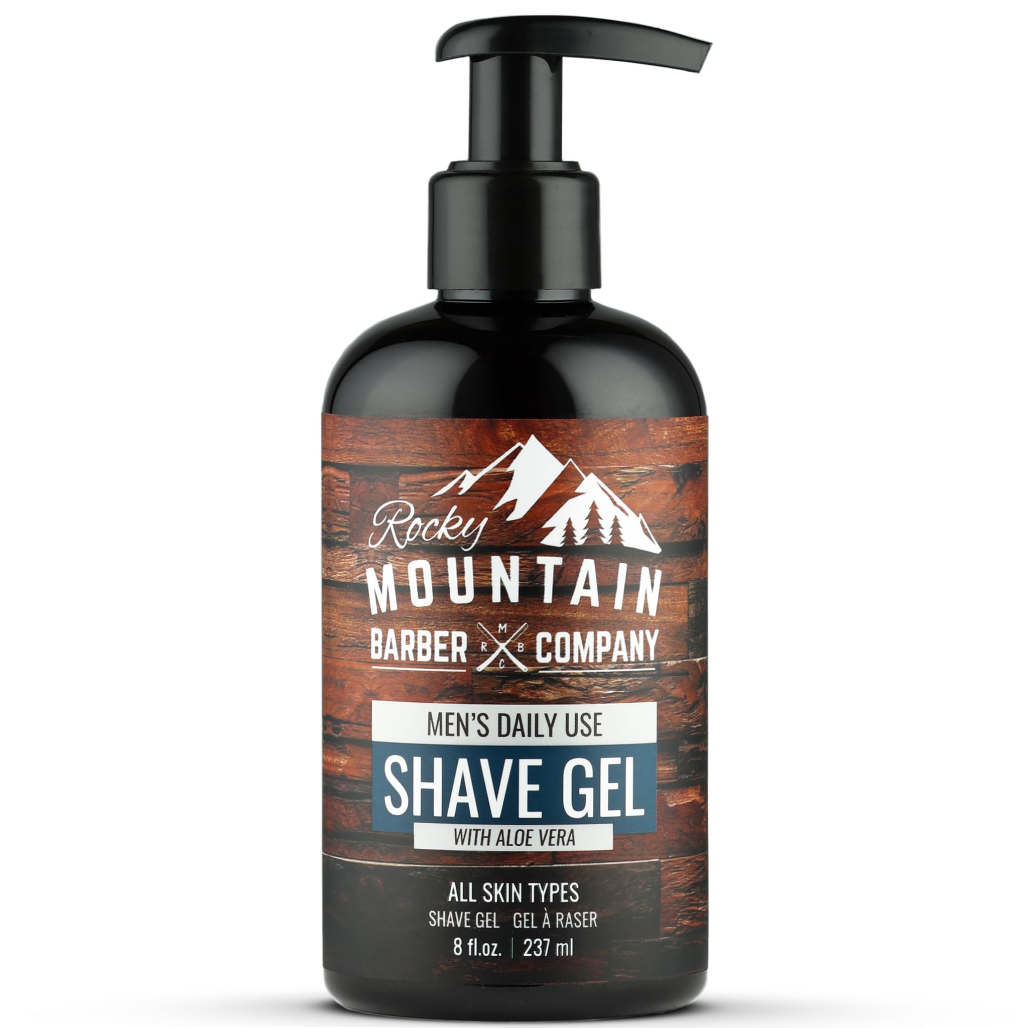 Rocky Mountain Barber Company Men’s Shave Gel – Clear Gel for Precise Shaving (8 oz)