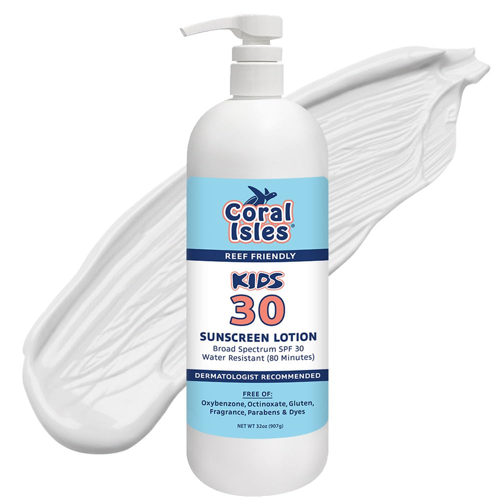 Coral Isles SPF 30 Lotion by Rocky Mountain Sunscreen | Reef Safe, Hawaii Act Compliant | 32 oz Pump