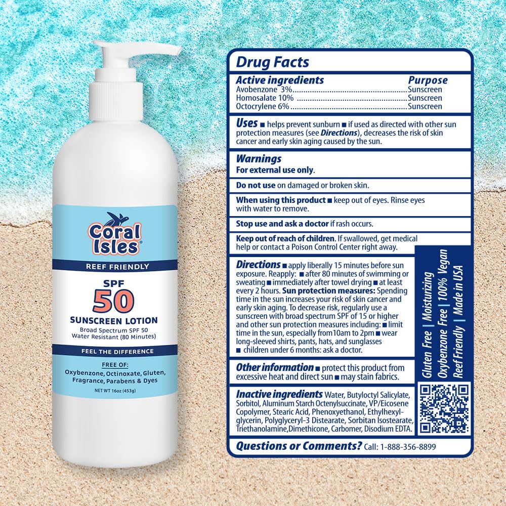 Rocky Mountain Sunscreen SPF 50 | 16 oz Pump Bottle | Broad Spectrum UVA/UVB | Hawaii 104 Act Compliant | Fragrance Free