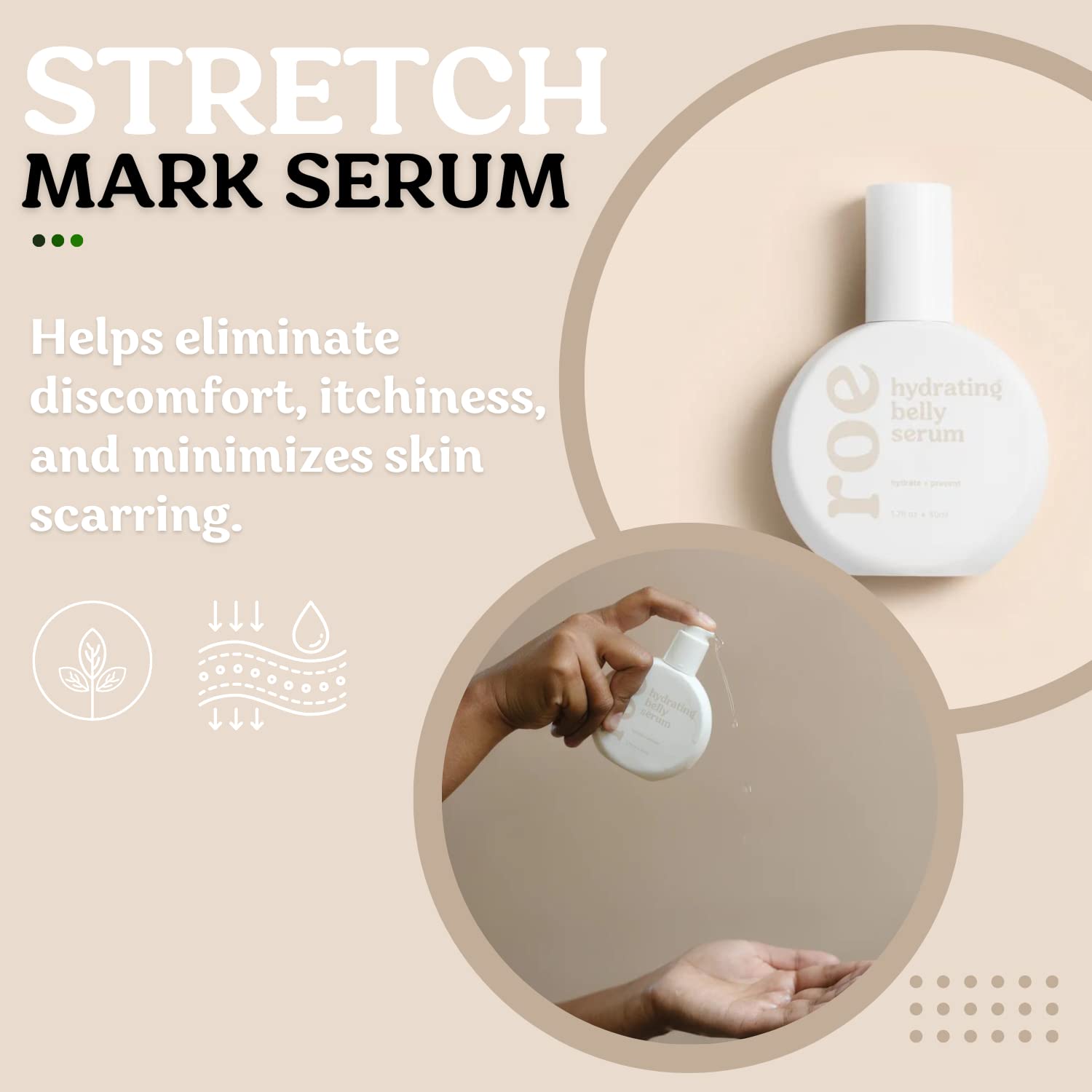 Roe Wellness Belly Stretch Mark Serum for Sensitive Skin – Hydration & Elasticity