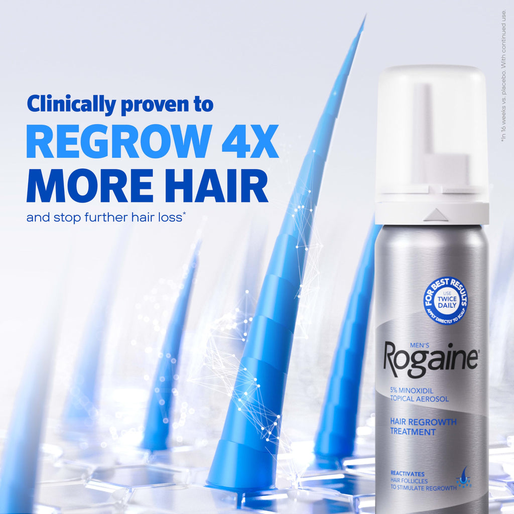 Rogaine Men’s 5% Minoxidil Foam for Hair Regrowth – Unscented, 3-Month Supply