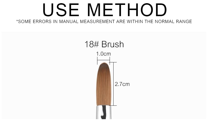 Rolabling Nail Brush Kolinsky Sable – Acrylic Nail Art Brush with Red Wooden Handle (18#)
