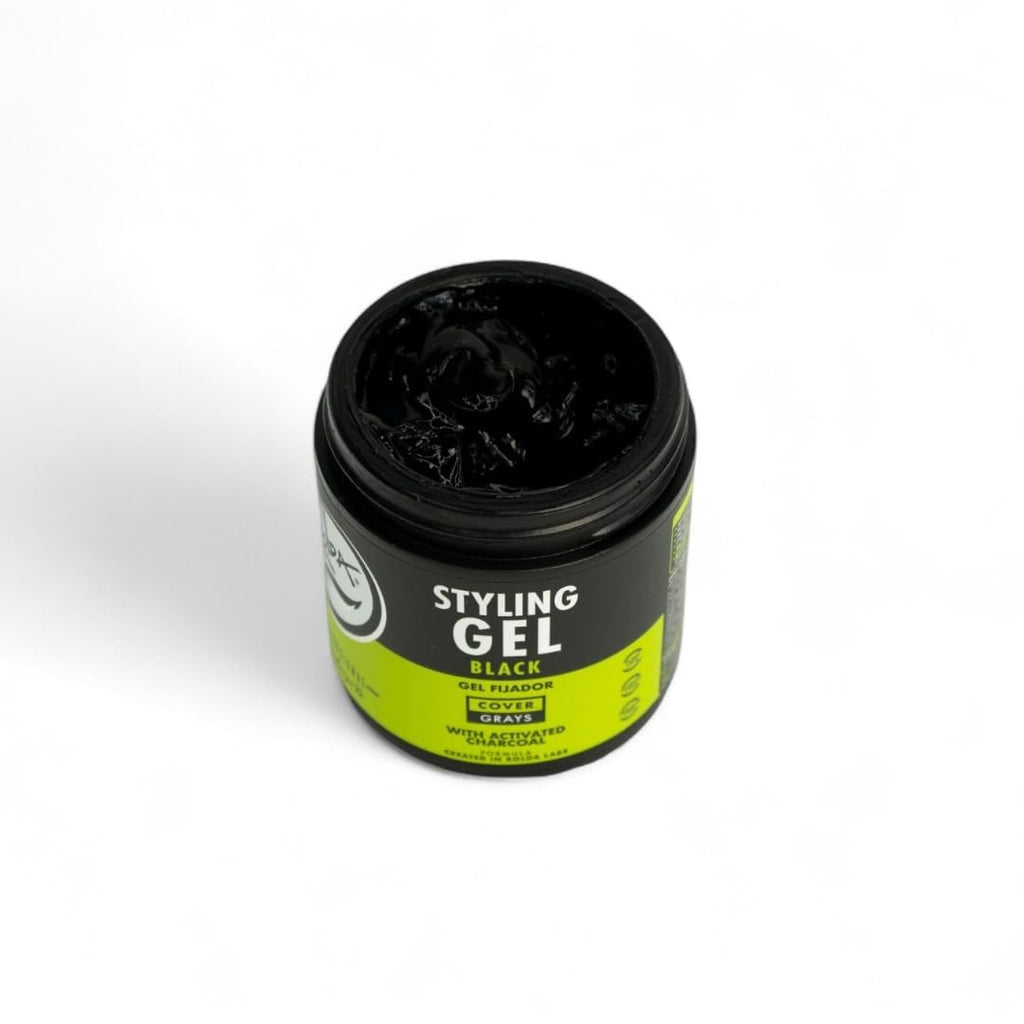 Rolda Black Styling Gel - Medium-Strong Hold, Medium Shine, Activated Charcoal, 2-Pack (17.6oz)