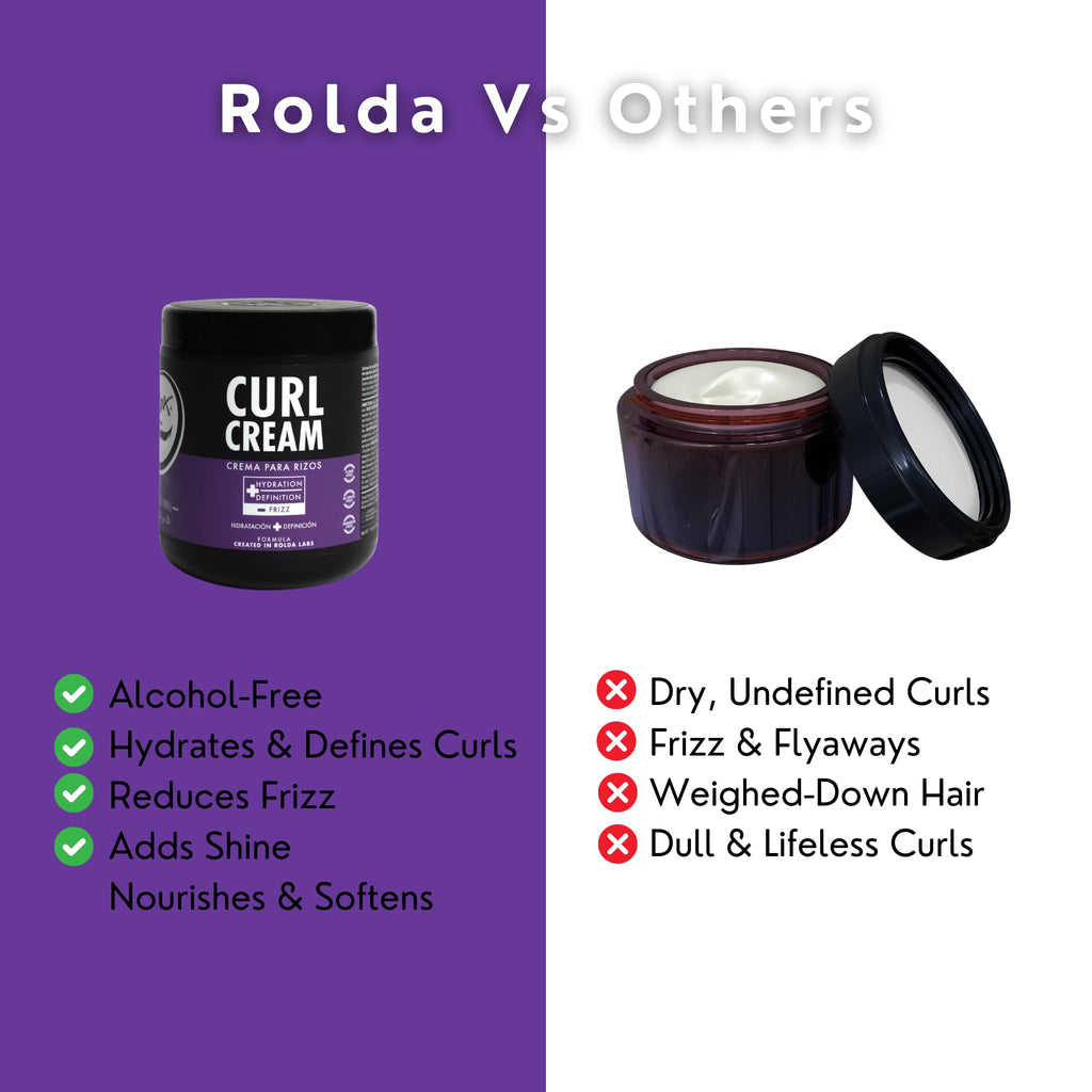 Rolda Curl Cream for Men – Lightweight Anti-Frizz Curl Defining Cream with Bio-Rol Oil Blend (35.2 oz)