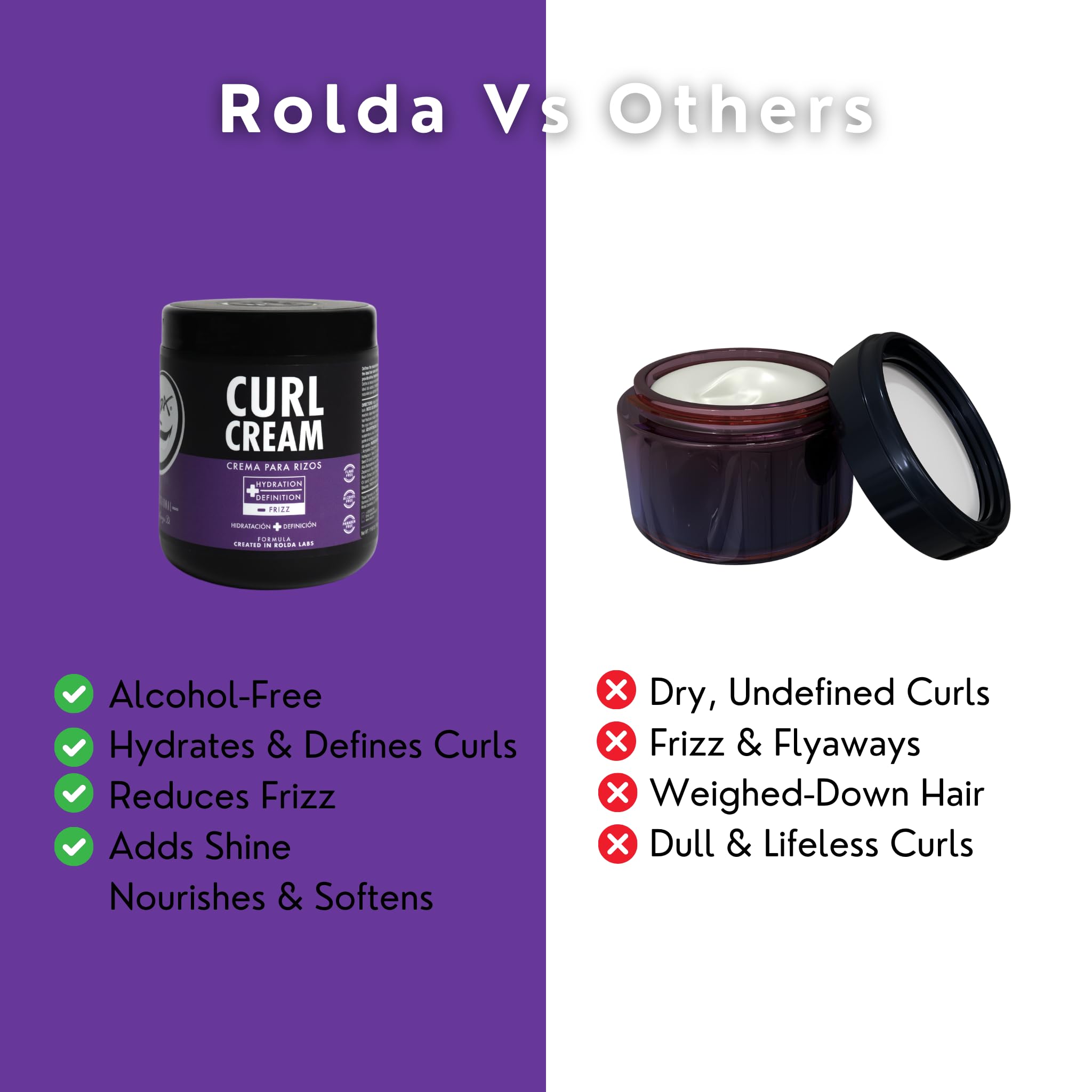 Rolda Curl Cream for Men – Lightweight Anti-Frizz Curl Defining Cream with Bio-Rol Oil Blend (35.2 oz)