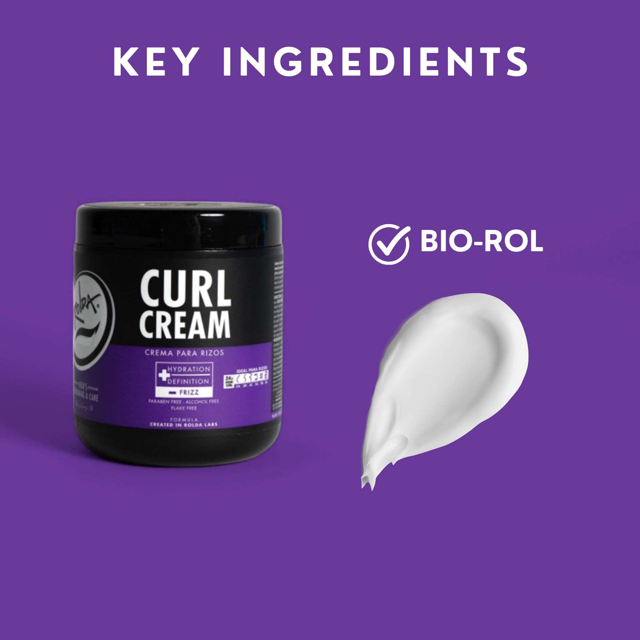 Rolda Curl Cream for Men – Lightweight Anti-Frizz Curl Defining Cream with Bio-Rol Oil Blend (35.2 oz)