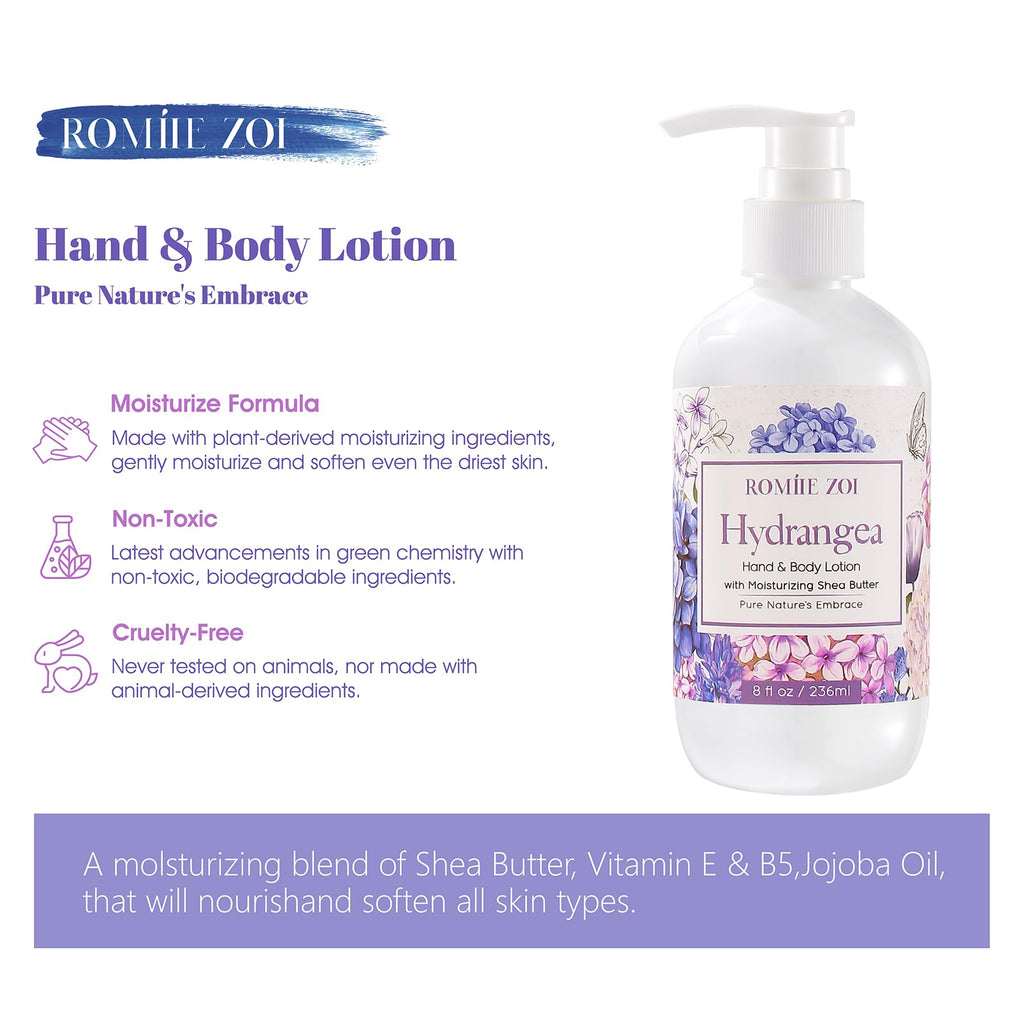 ROMIIE ZOI Hydrangea Daily Hand & Body Lotion with Shea Butter – 236 ml
