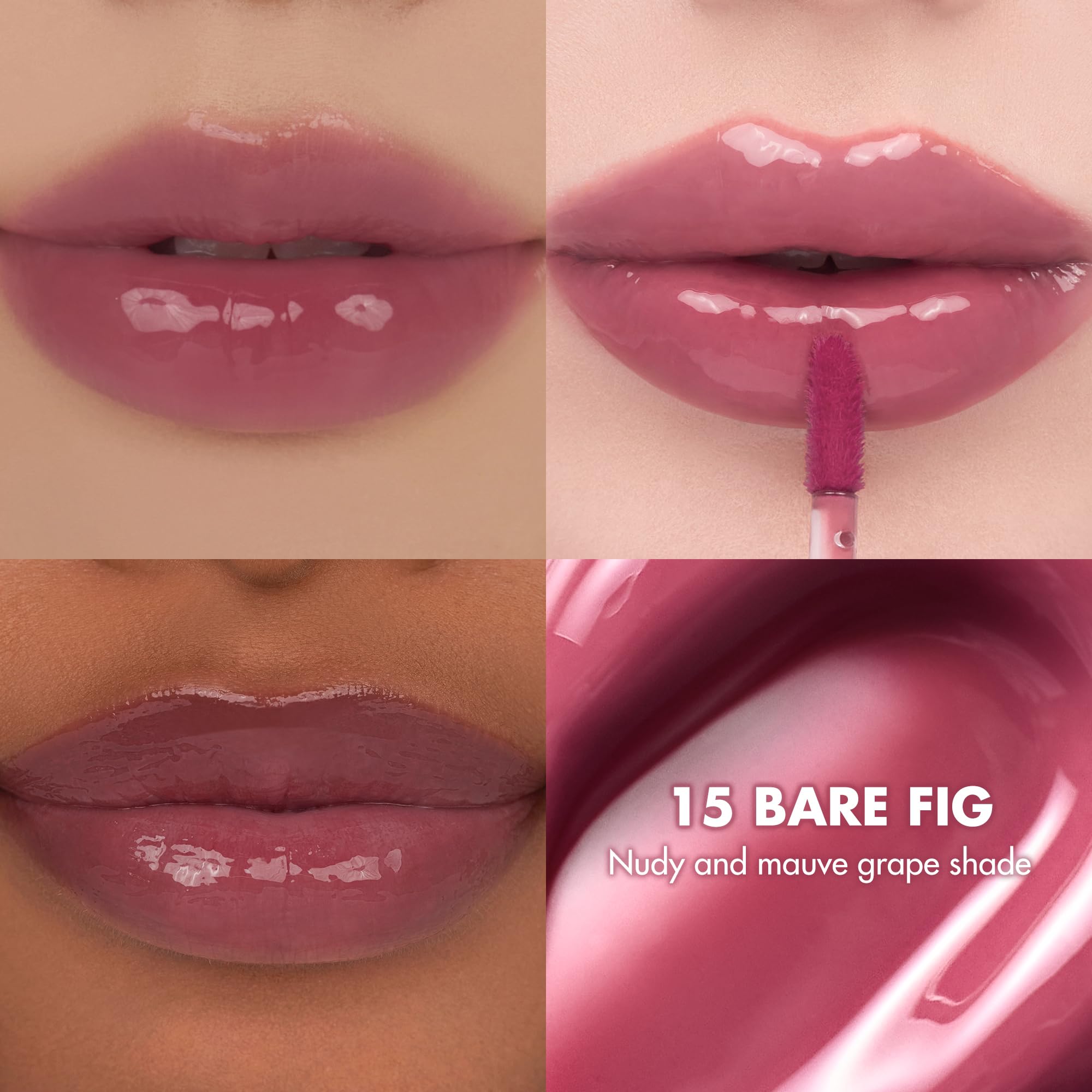 rom&nd THE JUICY LASTING TINT #15 Bare Fig – Plumping, Hydrating Lip Gloss