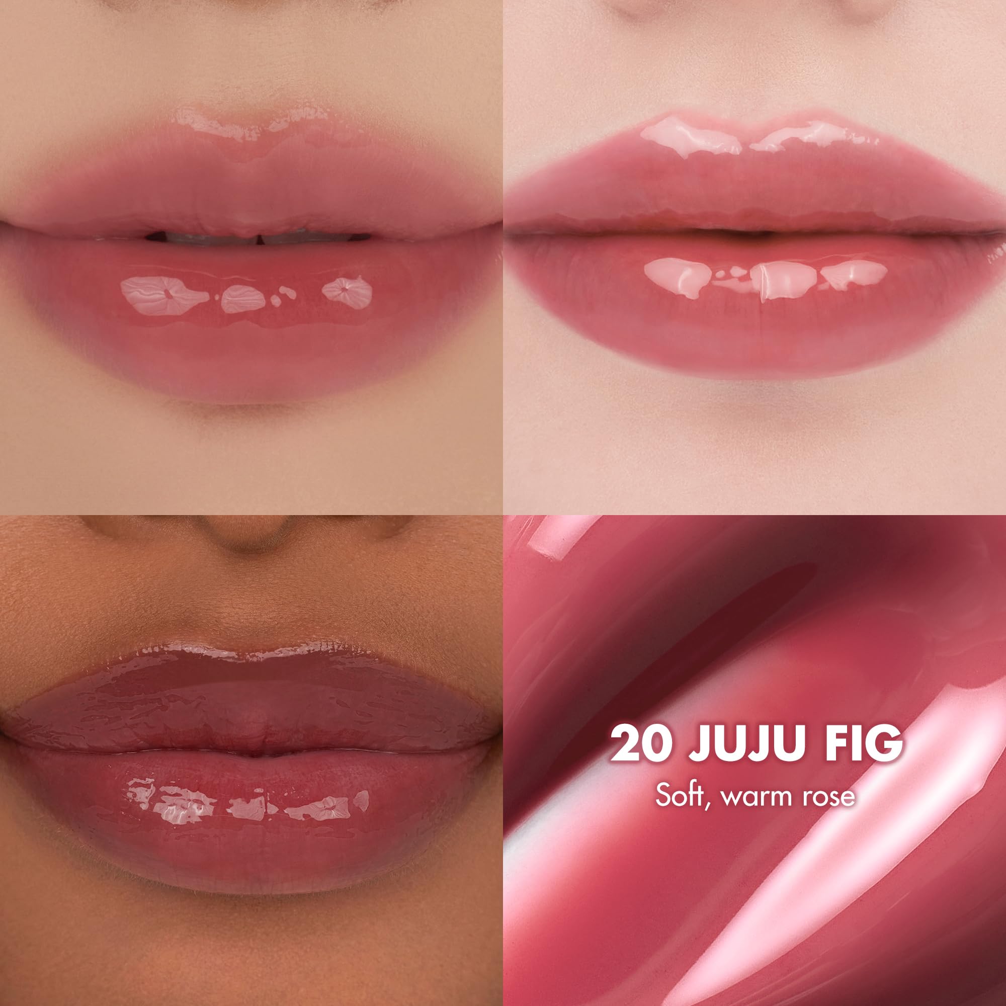 rom&nd THE JUICY LASTING TINT 20 JUJU FIG – Hydrating Lip Gloss Stain, Long-Wear Soft Rose