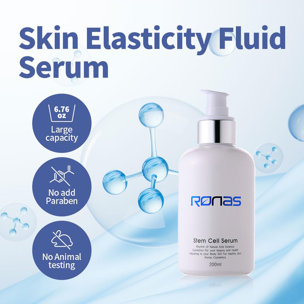 Ronas Stem Cell Serum — Korean Facial Moisturizer with Hyaluronic Acid, Licorice Extract & Squalane | 6.76 fl oz