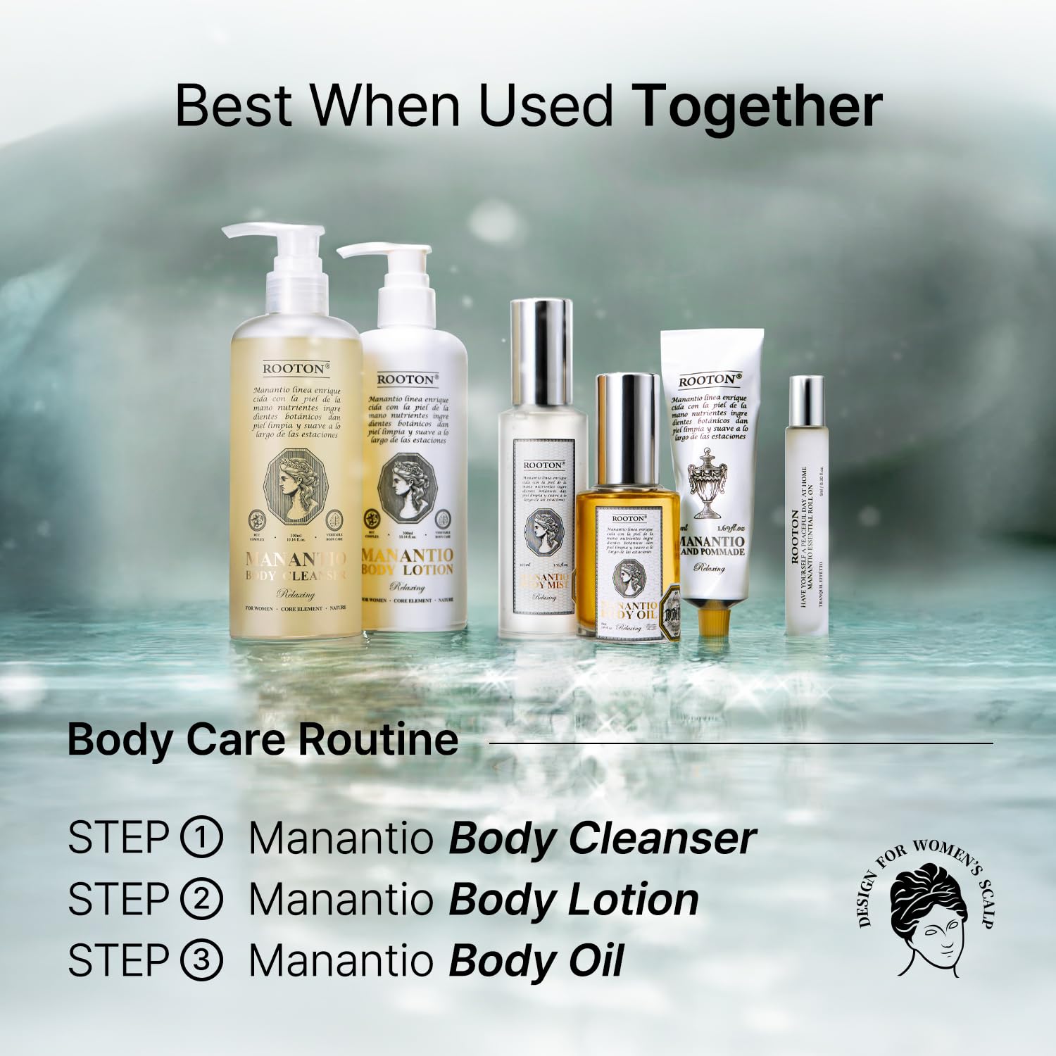 ROOTON Manantio Women’s Vegan Body Cleanser | Hydration, Texture & Elasticity