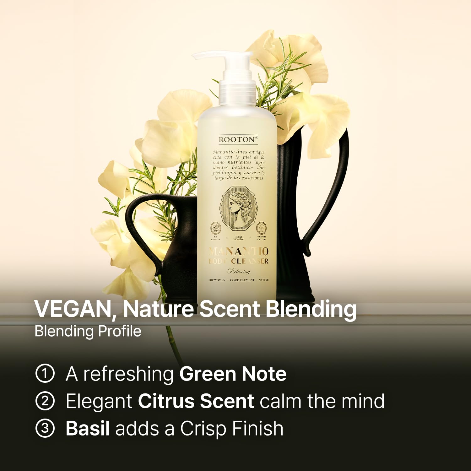 ROOTON Manantio Women’s Vegan Body Cleanser | Hydration, Texture & Elasticity