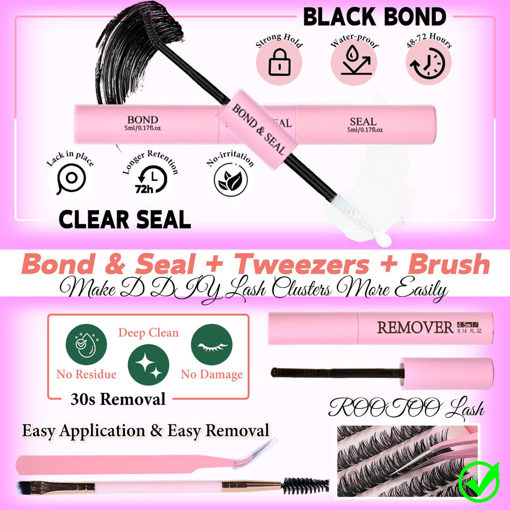 Rootoo Lash Clusters Kit 200D+200D | DIY Manga Lashes 12-22mm