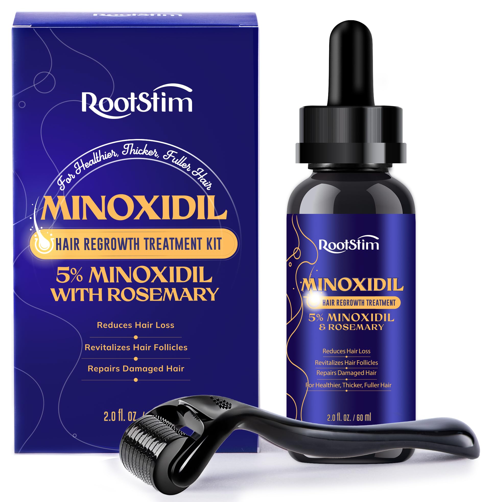 RootStim 5% Minoxidil Hair Growth Kit for Women — Fuller Hair with Biotin, Rosemary & Peptides, 2.03 fl oz