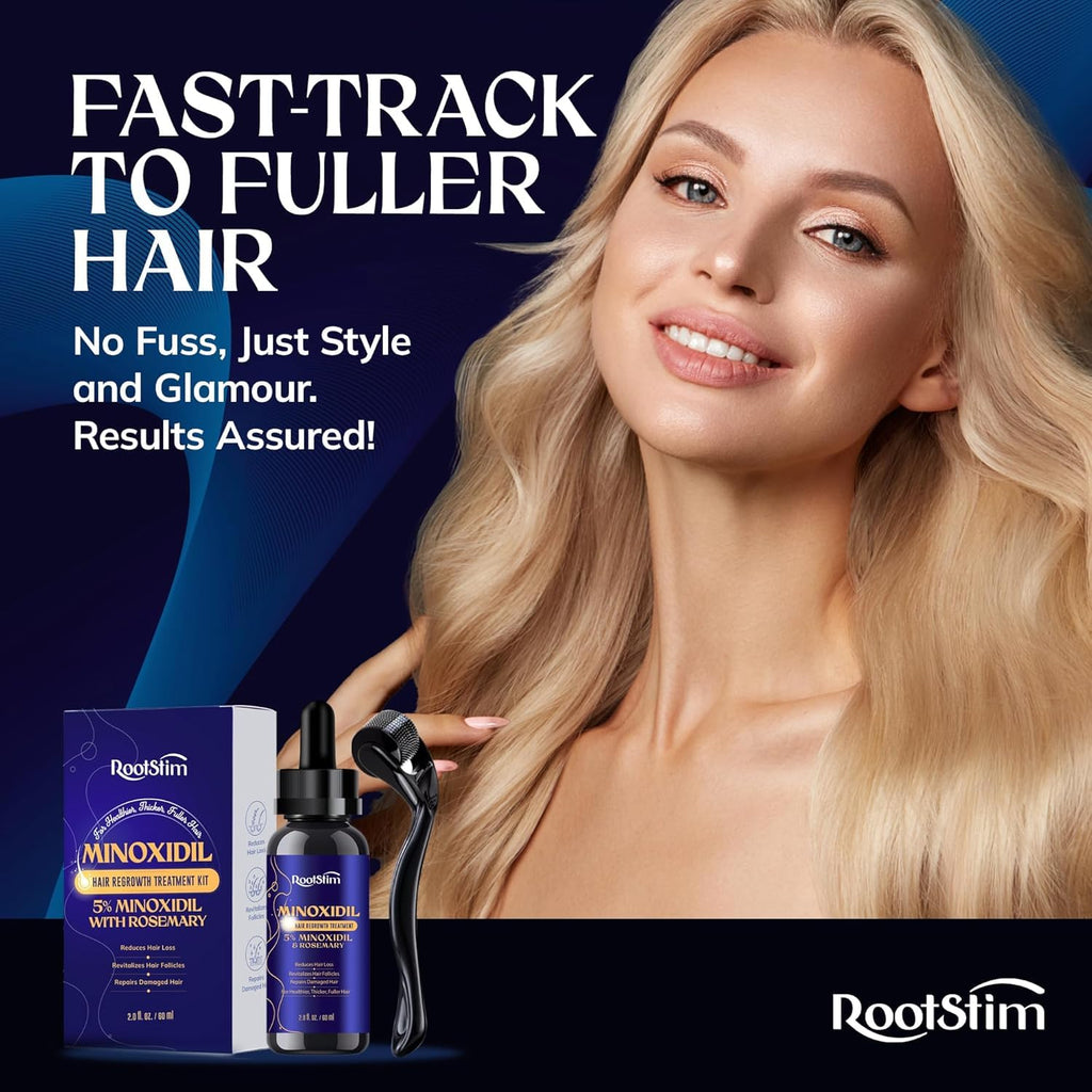 RootStim 5% Minoxidil Hair Growth Kit – Extra Strength Serum with Rosemary, 60ml