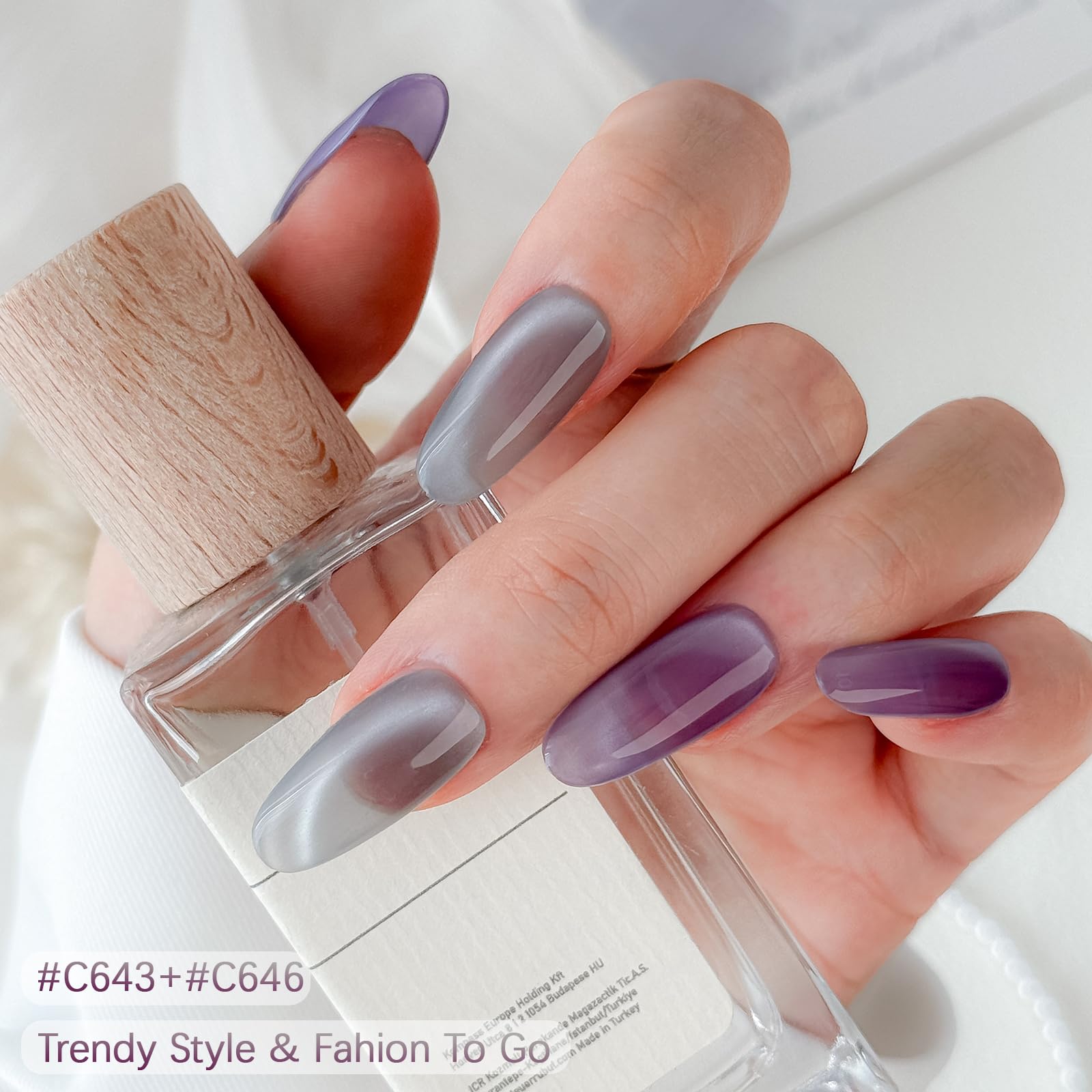ROSALIND Cat Eye Gel Nail Polish – 8-Color Magnetic Jelly Gel Collection with Magnet