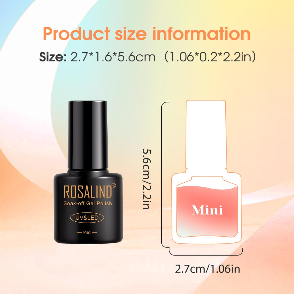 ROSALIND 65PCS Gel Nail Polish Set — 60 Glitter Colors with Base & Top Coats