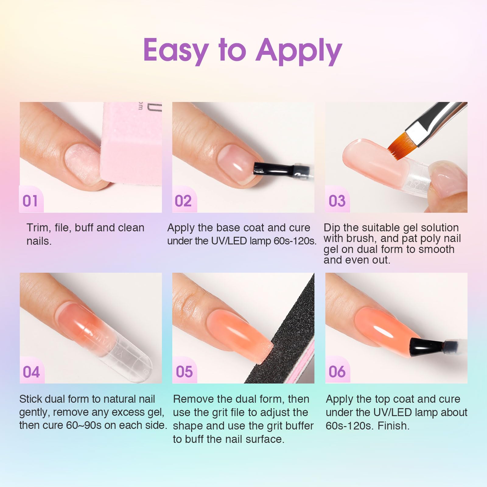 ROSALIND 20-Color Poly Nail Gel Kit with UV Lamp & Drill – Neon Starter Set