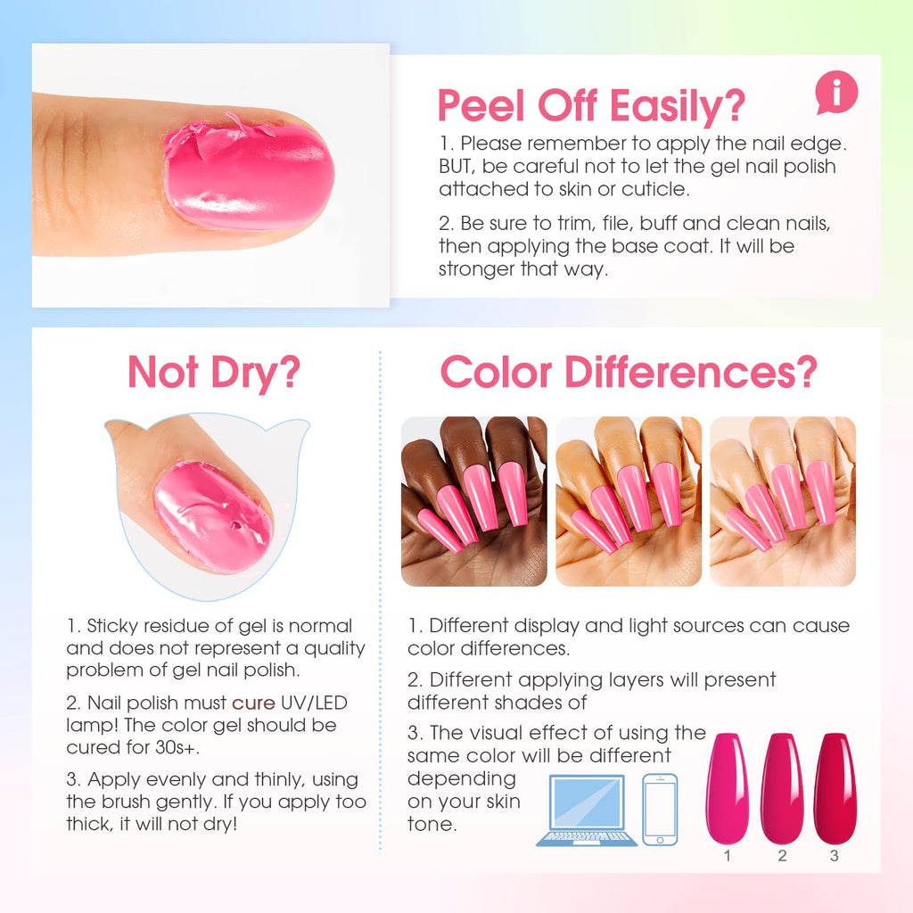 ROSALIND 100PCS Gel Nail Polish Set: 92 Colors + 8 Base/Top Coats – Starter Kit