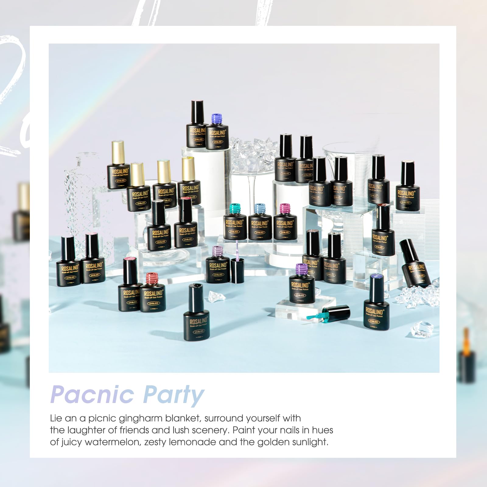 ROSALIND Gel Nail Polish Set – 38 Colors for All Seasons with Base Coat & Glossy/Matte/Glitter Top Coats | DIY Manicure Kit