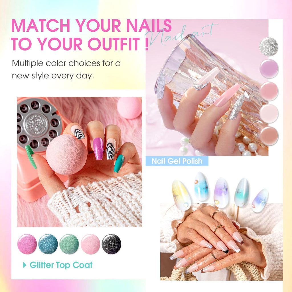 ROSALIND 100PCS Gel Nail Polish Set: 92 Colors + 8 Base/Top Coats – Starter Kit