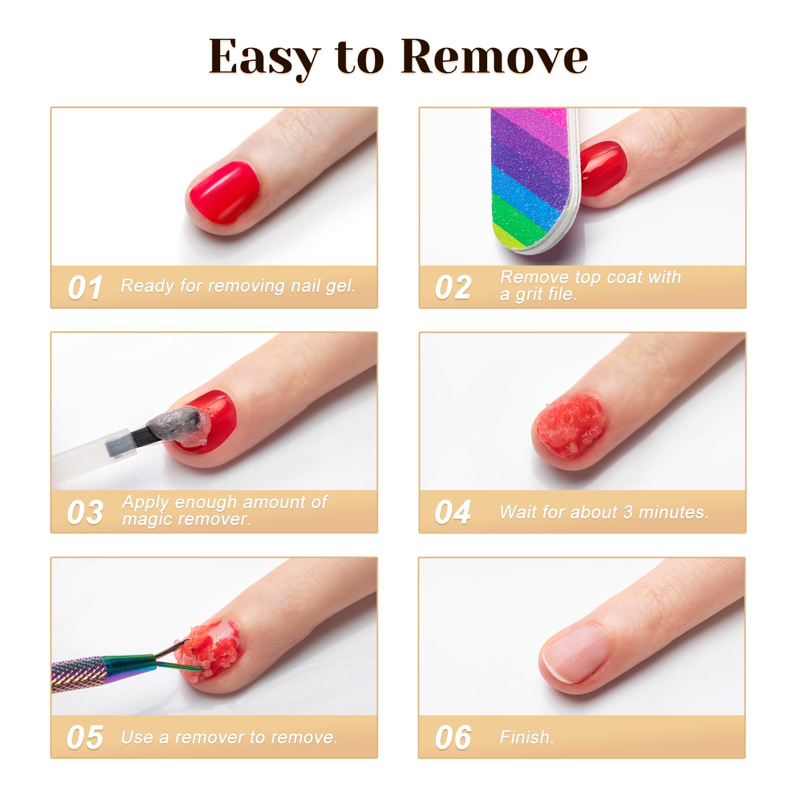 ROSALIND 2 Pack Gel Nail Polish Remover (15ml) – Quick, No-Foil Removal in 2–5 Minutes