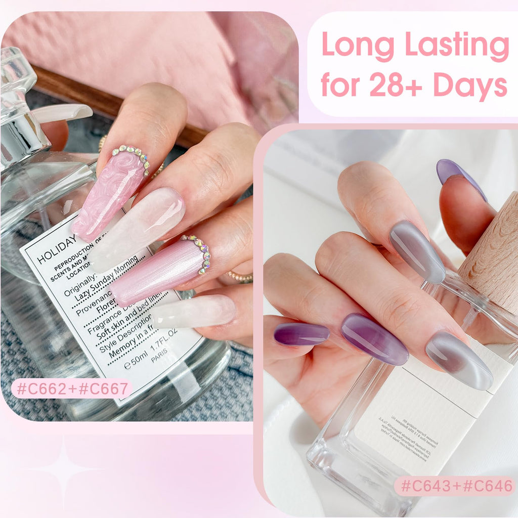 ROSALIND 30pcs Jelly Cat Eye Pearl Gel Polish Set – 26 Colors + Magnet