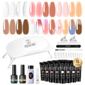 ROSALIND Poly Nail Gel Kit – 8 Colors + Mini UV Lamp for Easy At-Home Nail Extensions
