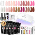 ROSALIND Poly Nail Gel Kit Starter - 14 Colors & Mini UV Lamp