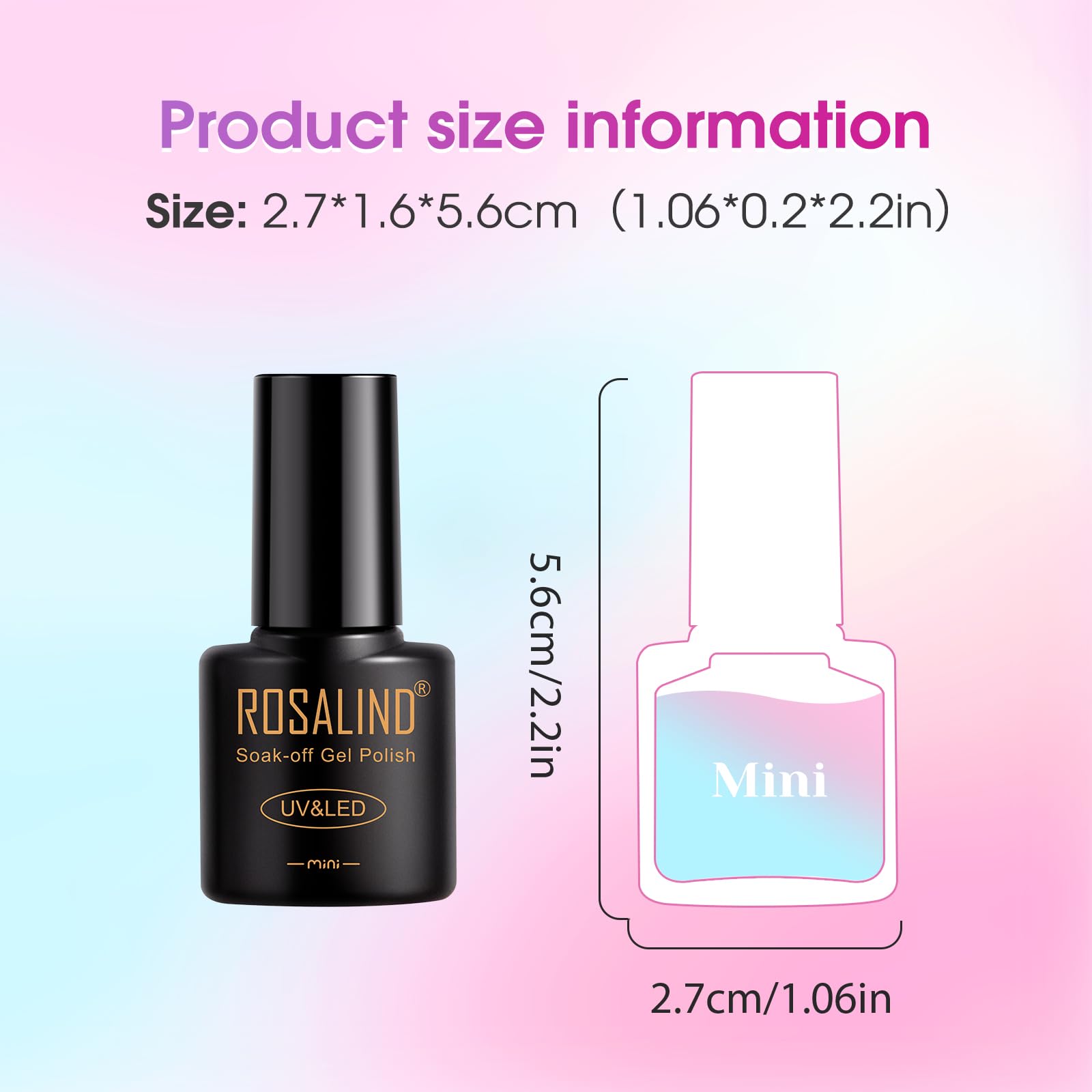 ROSALIND Gold Glitter Cat Eye Gel Polish – 8 Magnetic Colors with Magnet, Soak Off UV Gels