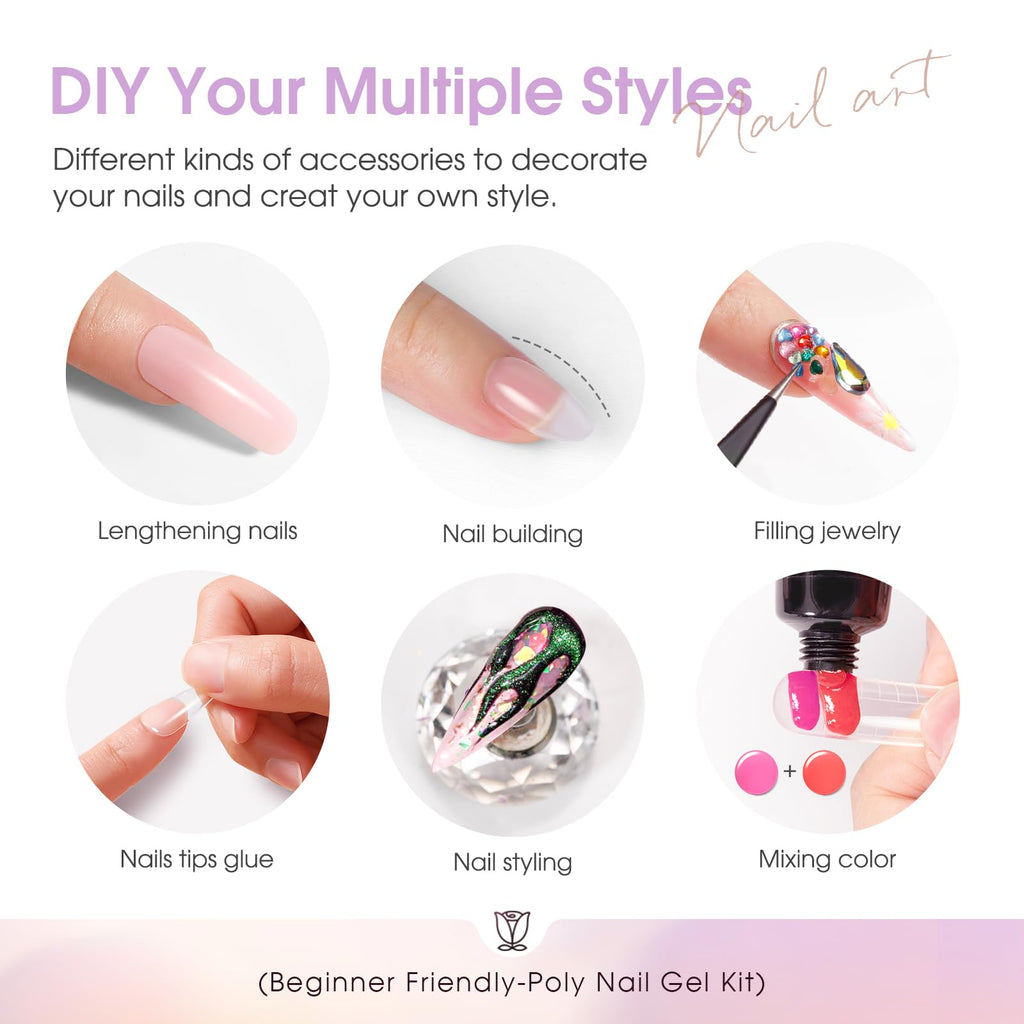 ROSALIND 38-Color Neon Nail Gel Kit with Mini Lamp | Beginner Friendly