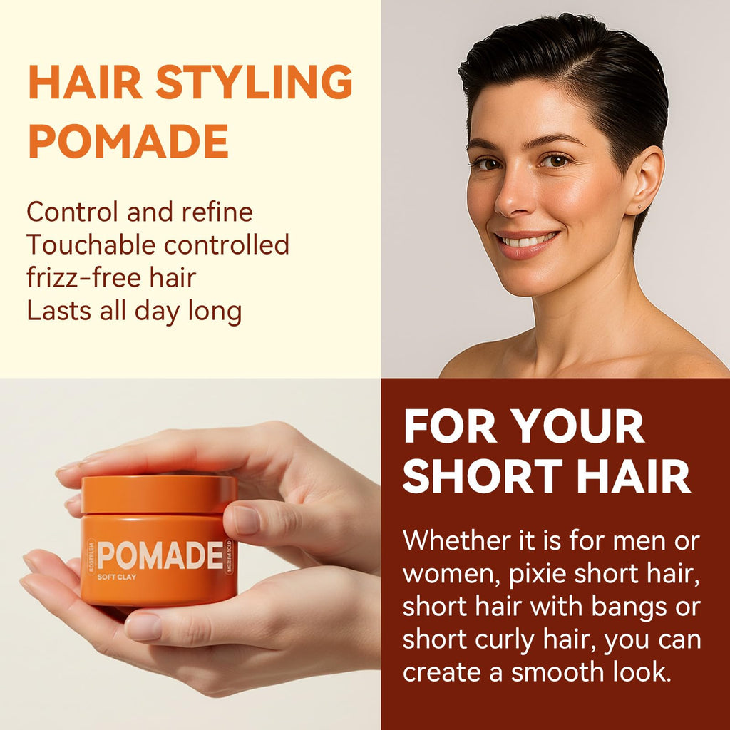 Roseblem Hair Clay Pomade – Matte Styling Clay for All Hair Types, Long-Lasting Hold, Easy to Wash, 3.5 oz