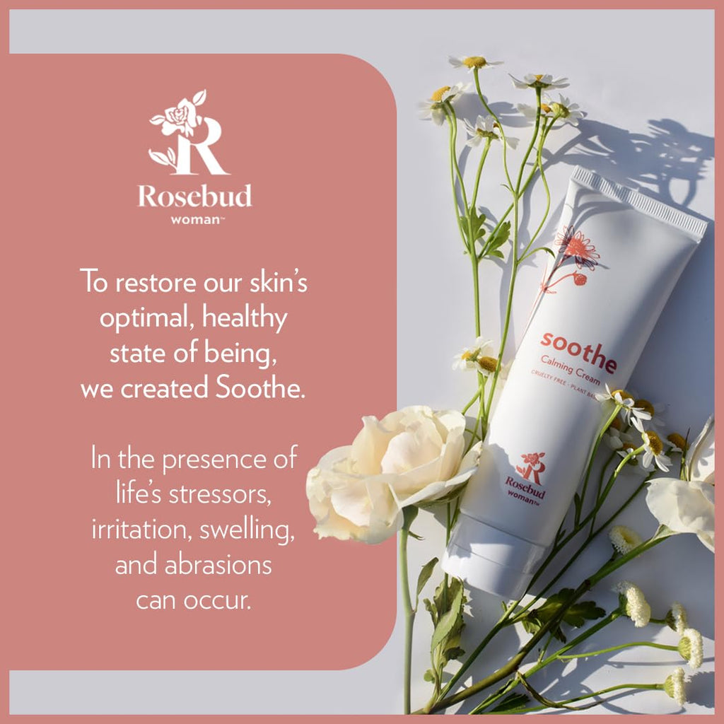 Rosebud Woman Soothe Calming Cream with Arnica & Chamomile – Soothes Itchy Skin & Sensitive Areas (2.7 oz)