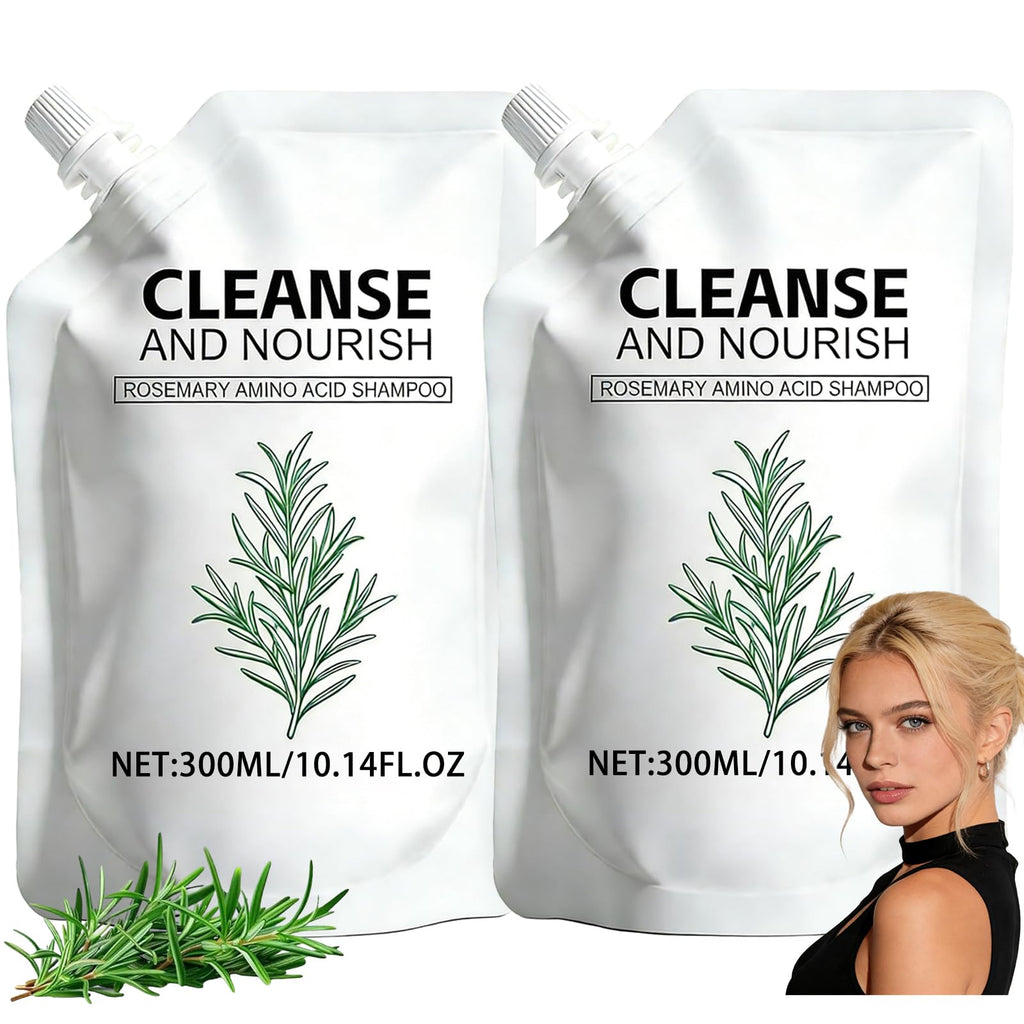 Rosemary Amino Acid Shampoo 300ml x 2 | Strengthen & Thicken Hair for Men & Women