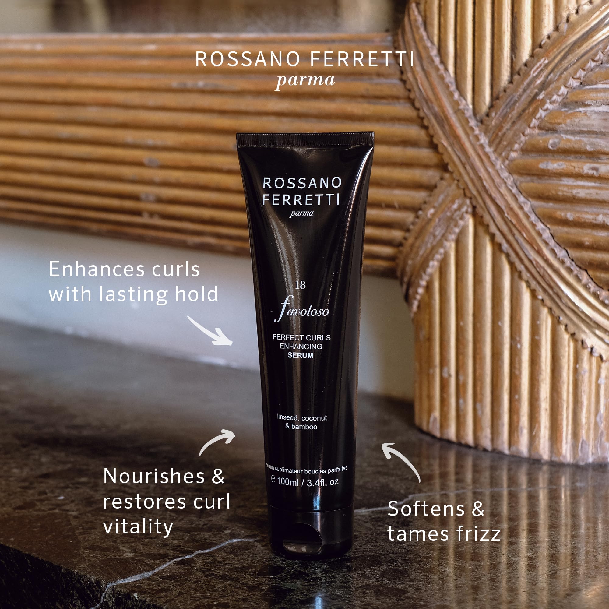 Rossano Ferretti Favoloso Perfect Curls Enhancing Serum | Curl Definition, Hydration, Shine | Silicone Free & Vegan