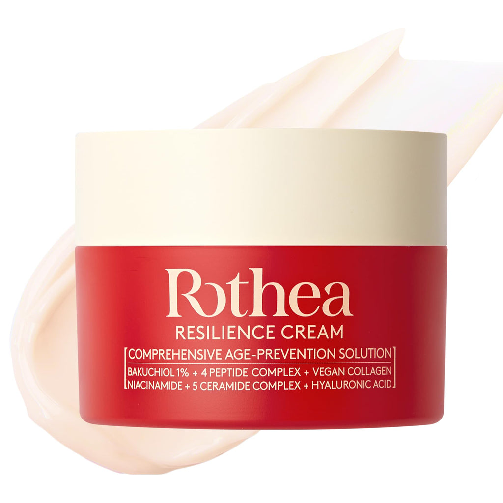 Rothea Resilience Cream – Bakuchiol 10,000ppm Anti-Aging Moisturizer with Peptides, Ceramides & Niacinamide (1.7 oz)