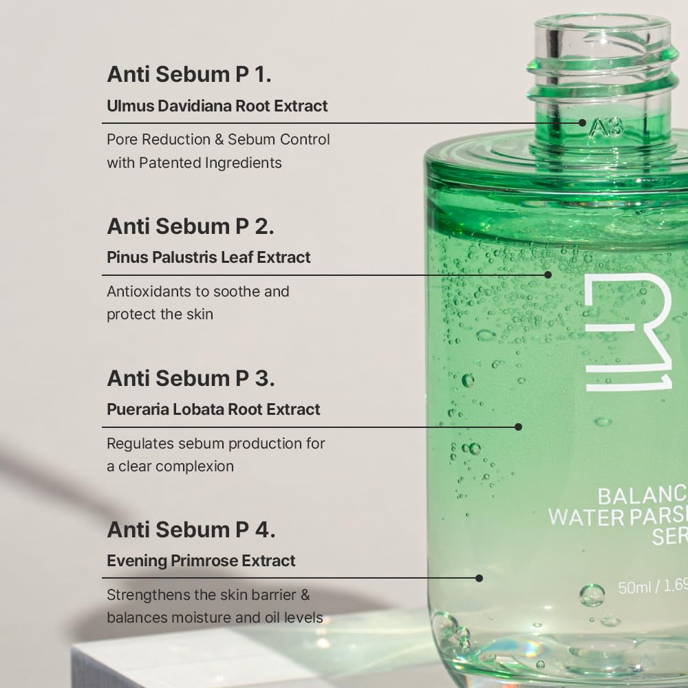 ROUME Korean Facial Serum with Water Parsley (33,975ppm) – Pore-Minimizing & Oil Control for Oily Skin | Anti-Wrinkle, Brightening & Soothing K-Beauty